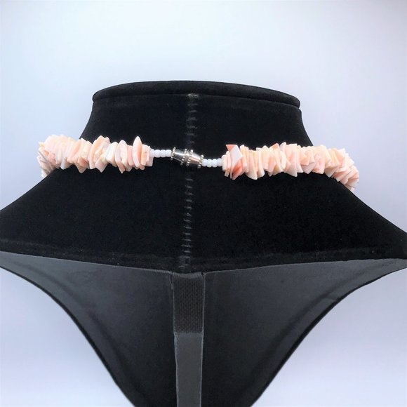 Bracelet Necklace Set Lot Luhuanus Shell Chips Orange Pink Beach Island Surfer - Picture 7 of 11